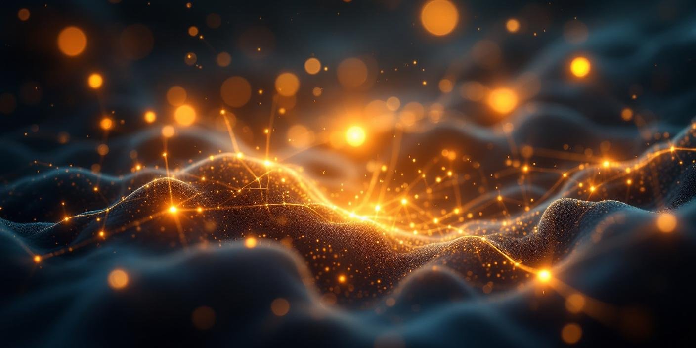 Células emitiendo luz y comunicándose.