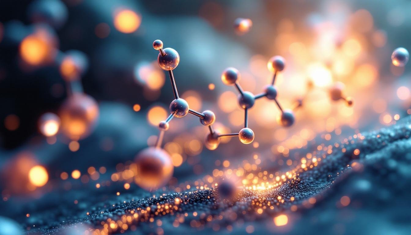 Representación molecular del GHK-Cu y sus efectos en la piel.